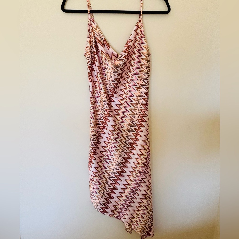 Retro Zigzag Asymmetrical Slip Dress – Boho Chic